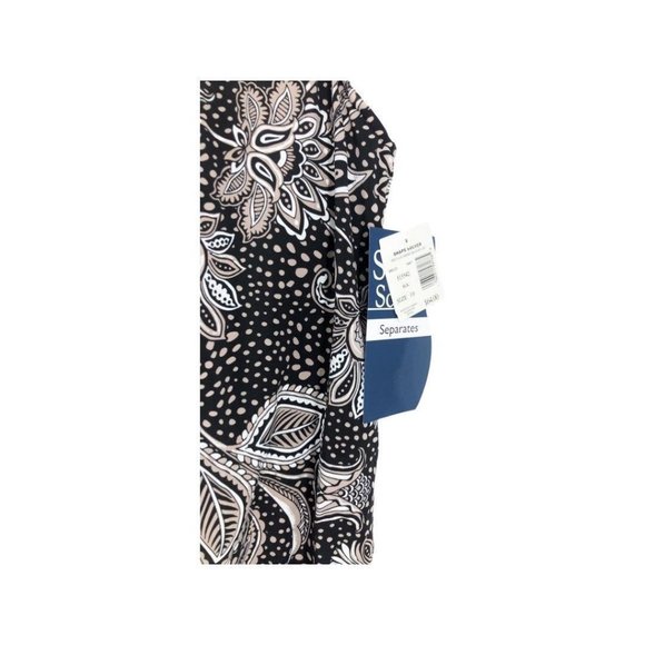 Women's Shape Solver Tankini Swimsuit Top Sz 10 Black/Tan/White New - Picture 3 of 4